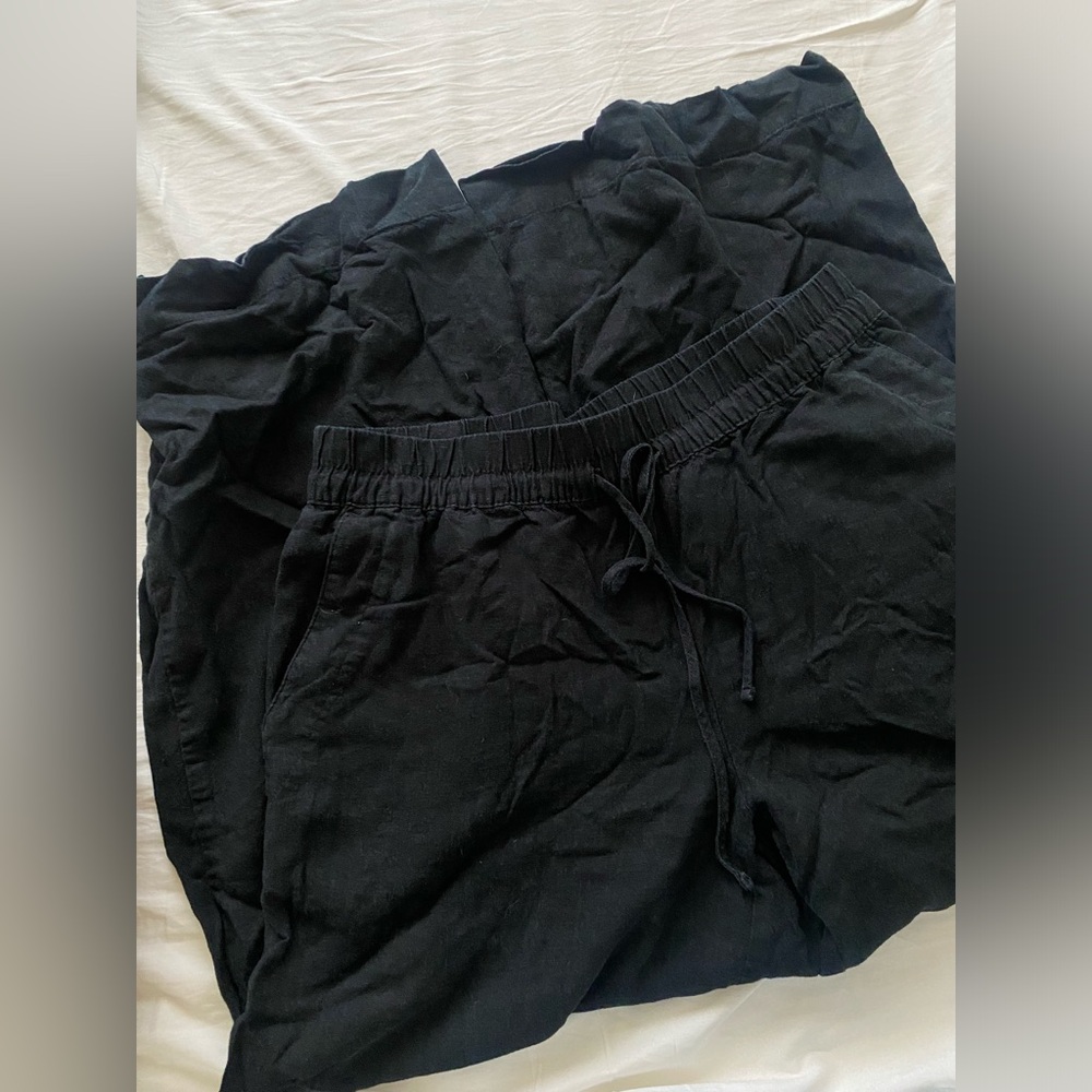 Wide leg linen pants